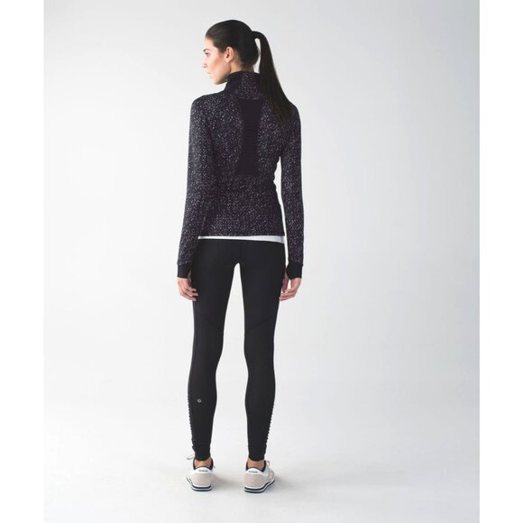LULULEMON Go The Distance 1/2 Zip Jacket 8 Running Thumbholes Active Black Pink - Picture 2 of 8